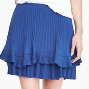 - Banana Republic Tiered Electric Pleated Skirt Royal Blue Flowy US 4   - 1H2785